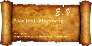 Eperjesi Vincencia névjegykártya